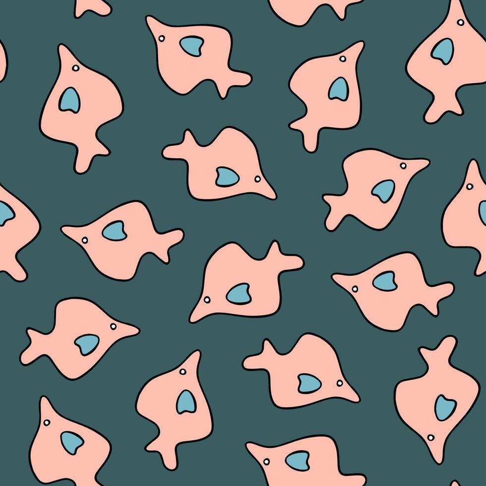 Illustration of pattern with fishes. vector