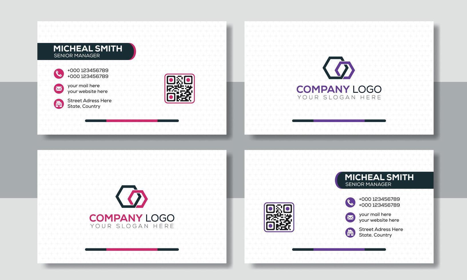 Simple Business Card Design. Sleek Contemporary Business Card Layout vector