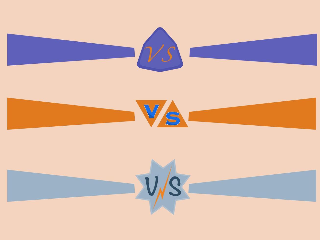 Set of versus background. Battle, vs match, game concept competitive vs. vector