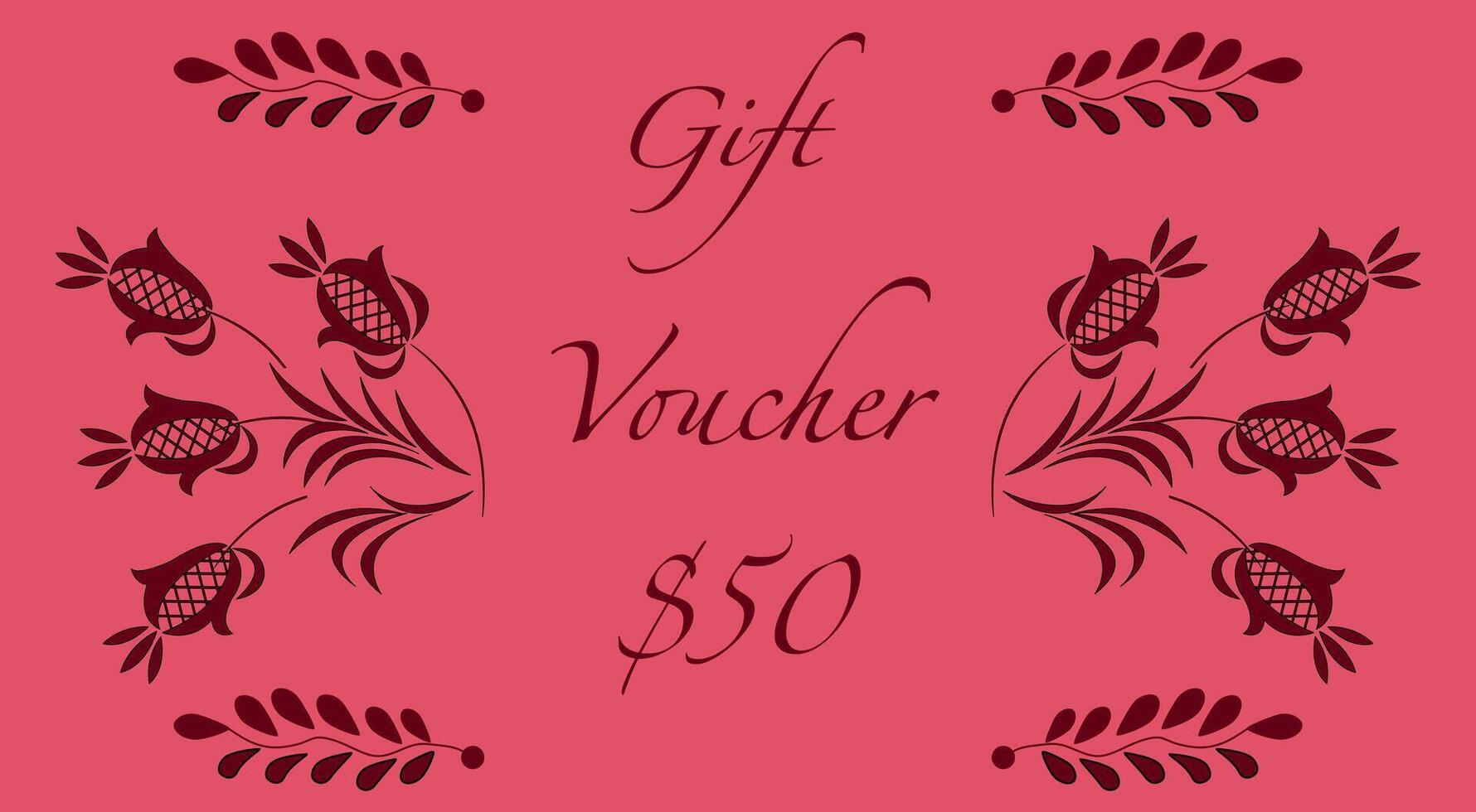 gift voucher floral design and business design of discount card, certificates. vector