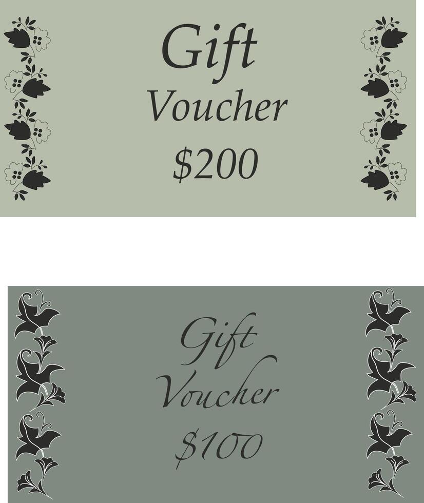 floral design and business design of discount card, certificates. vector