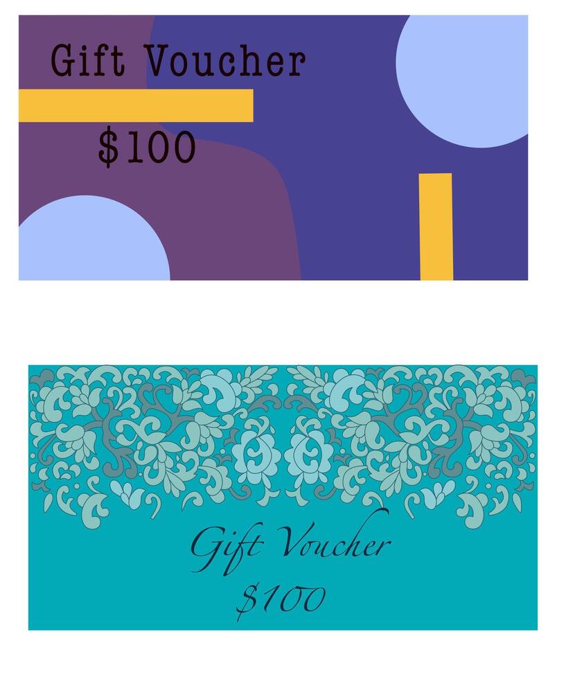 floral design and business design of discount card, certificates. vector