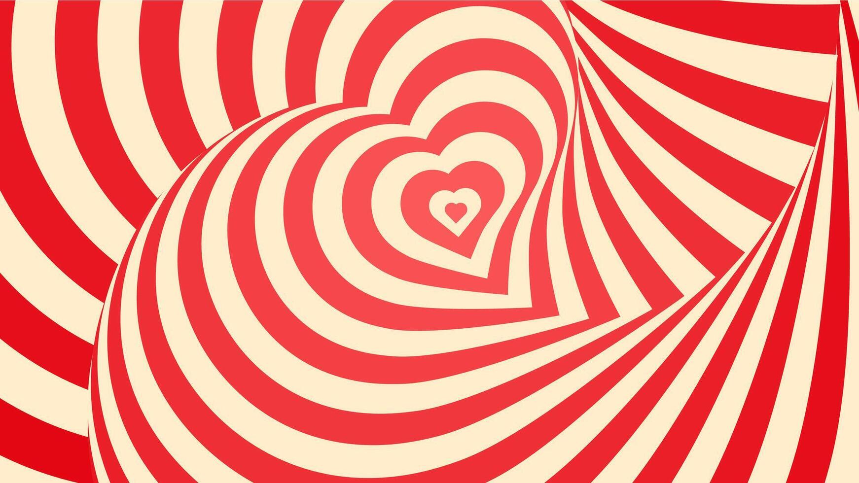 Psychedelic heart tunnel, love background vector