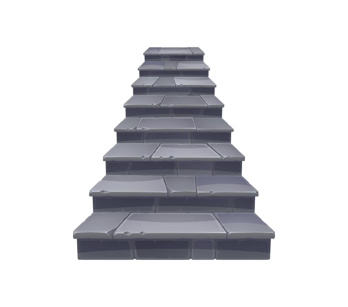 Stone stairs or staircase, cartoon stairway steps vector