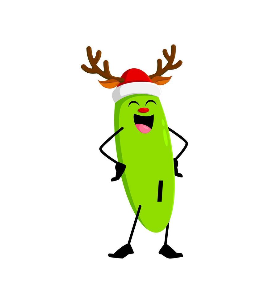 Cartoon Christmas Iodine micronutrient in horn hat vector
