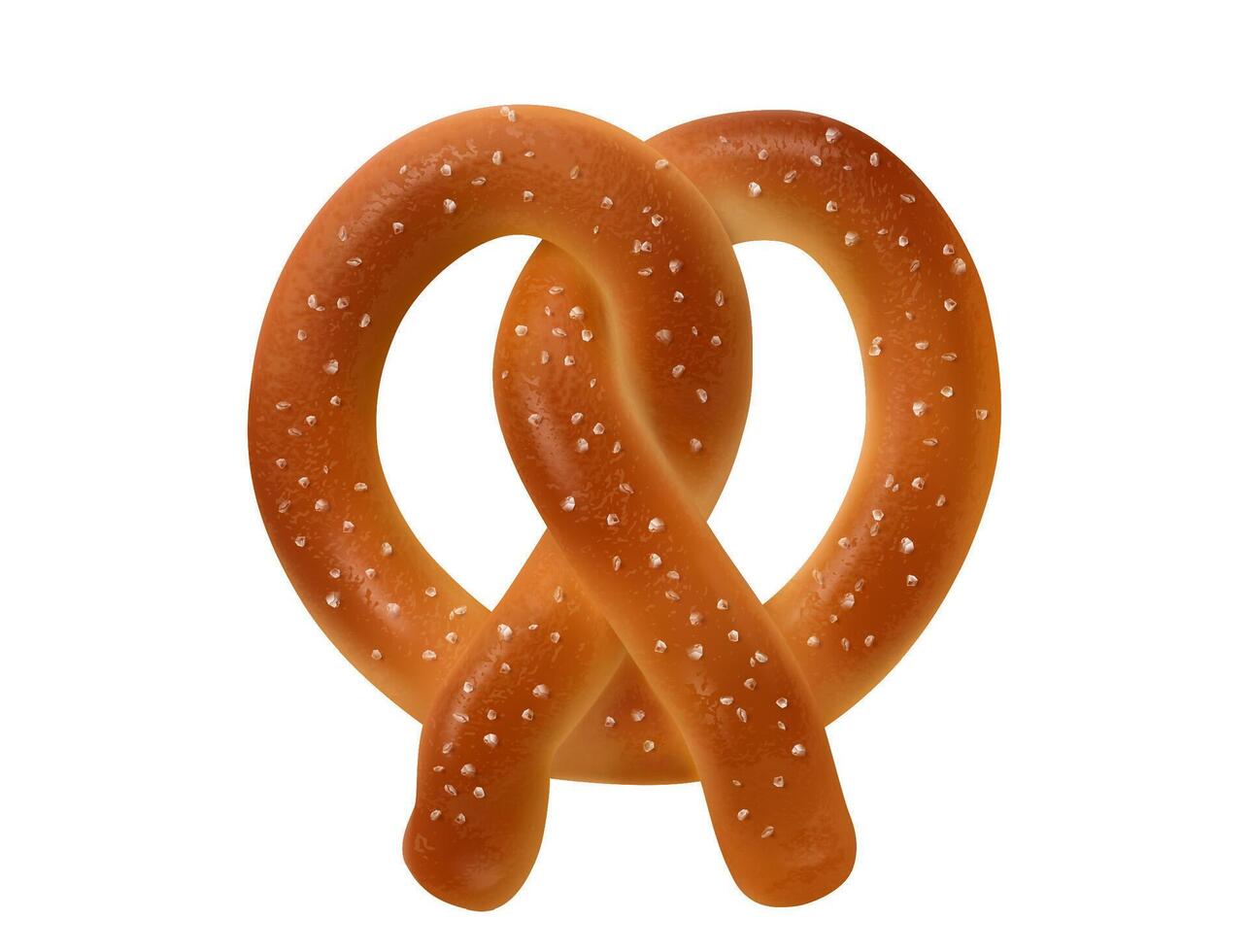Realistic pretzel or salty bretzel, German pastry vector