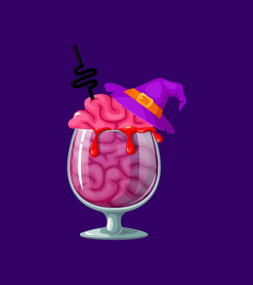 Halloween cocktail features a bleeding brain vector