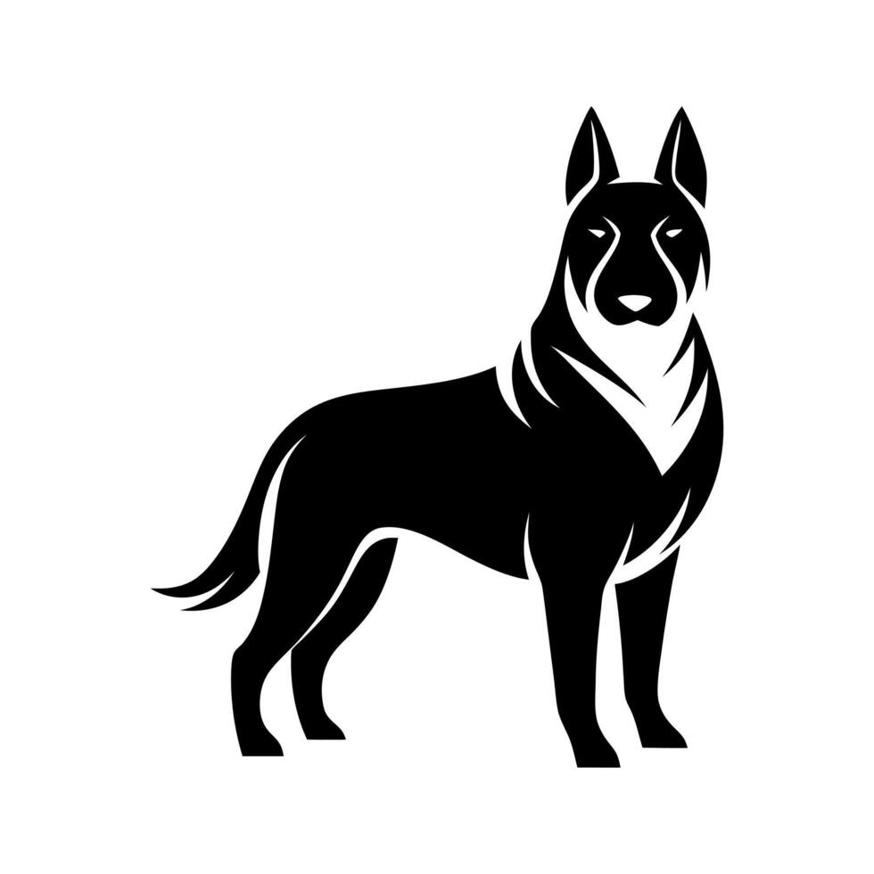 , isolated black silhouette of a dog, collection, German Shepherd Silhouette Collection vector
