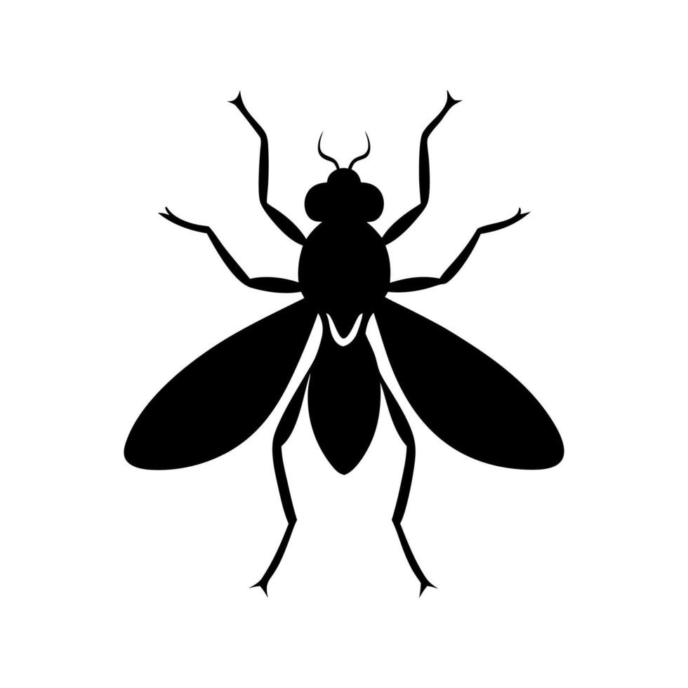 Fly insect illustration, Fly icon silhouette illustration vector