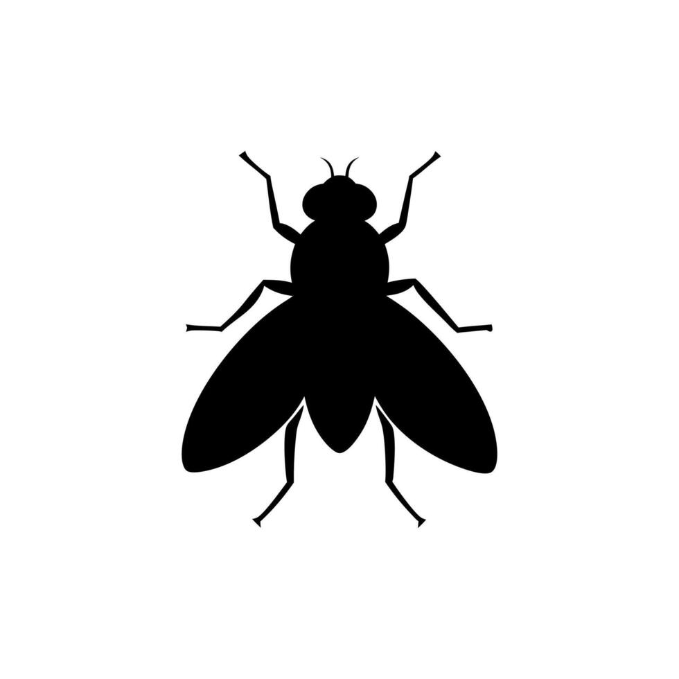 Fly insect illustration, Fly icon silhouette illustration vector