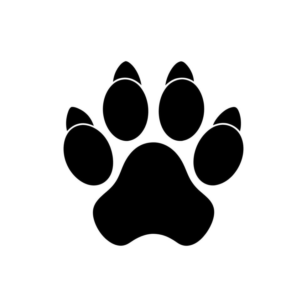 Paw foot trail print of cat. Dog, Paw icon set. paw print icon. dog or cat paw vector