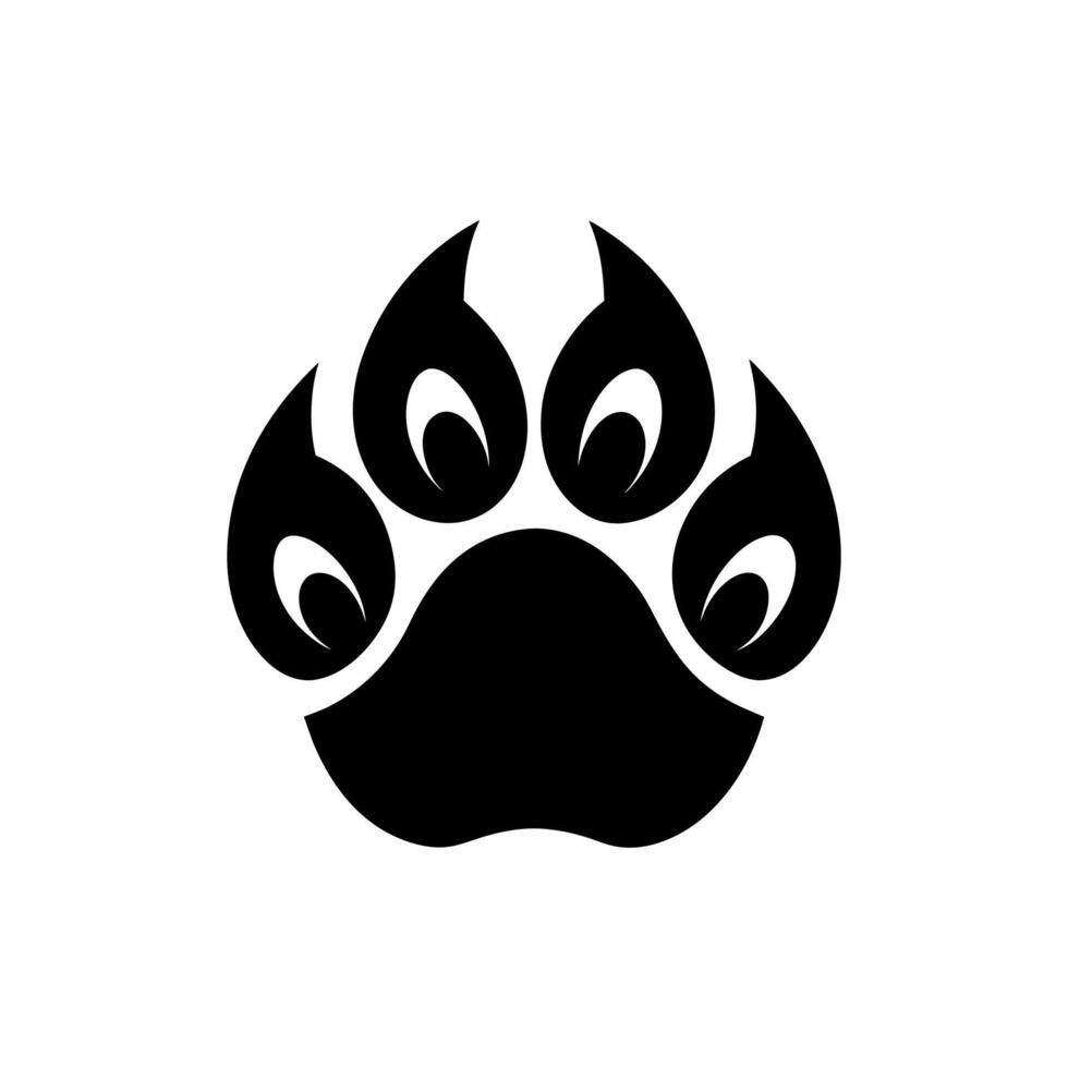 Paw foot trail print of cat. Dog, Paw icon set. paw print icon. dog or cat paw vector