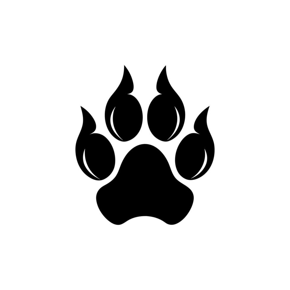 Paw foot trail print of cat. Dog, Paw icon set. paw print icon. dog or cat paw vector