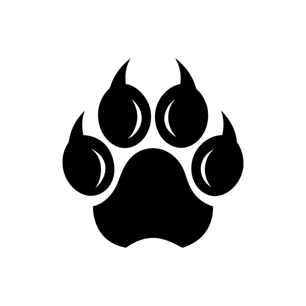 Paw foot trail print of cat. Dog, Paw icon set. paw print icon. dog or cat paw vector
