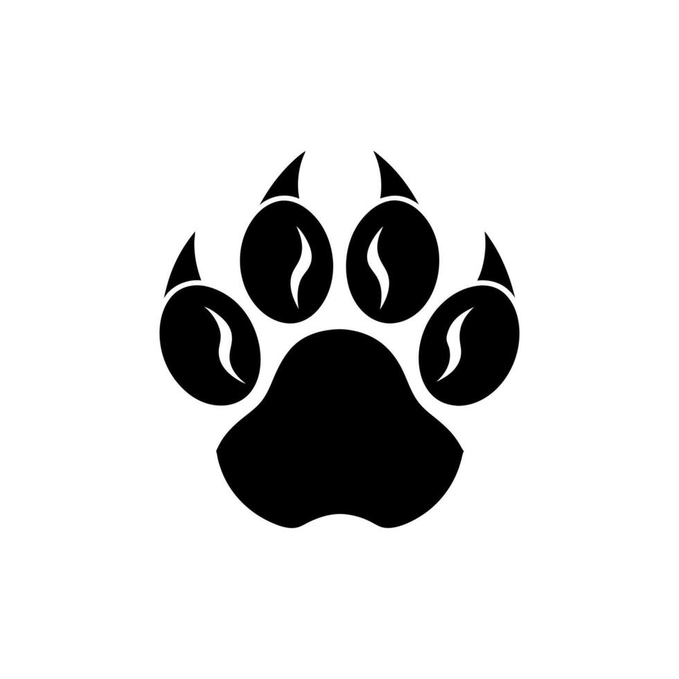 Paw foot trail print of cat. Dog, Paw icon set. paw print icon. dog or cat paw vector
