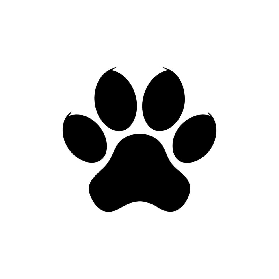 Paw foot trail print of cat. Dog, Paw icon set. paw print icon. dog or cat paw vector