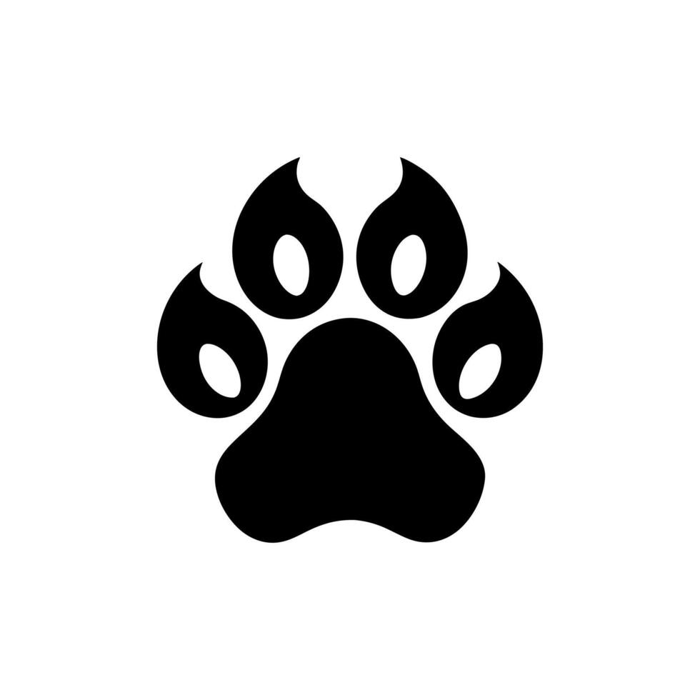Paw foot trail print of cat. Dog, Paw icon set. paw print icon. dog or cat paw vector