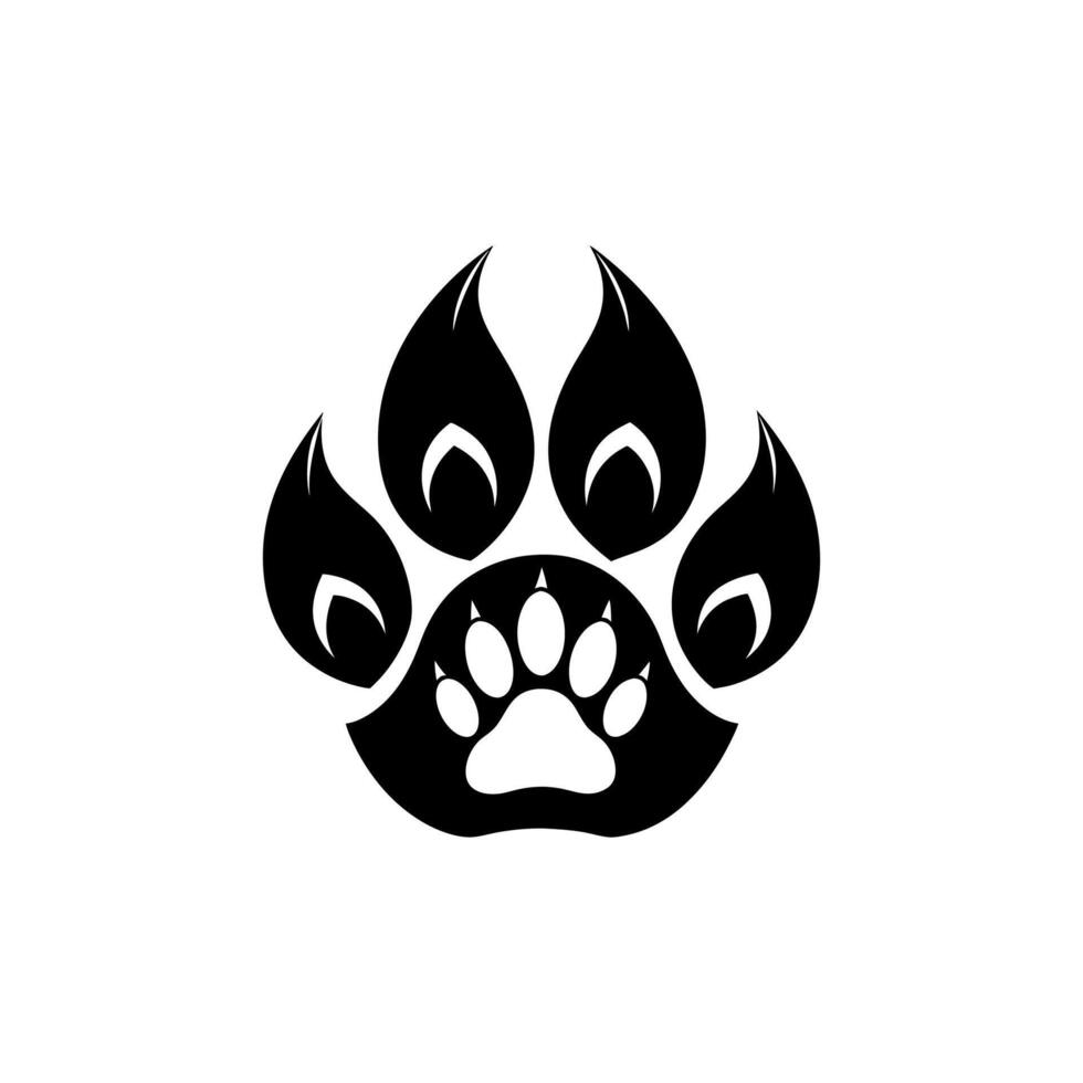 Paw foot trail print of cat. Dog, Paw icon set. paw print icon. dog or cat paw vector