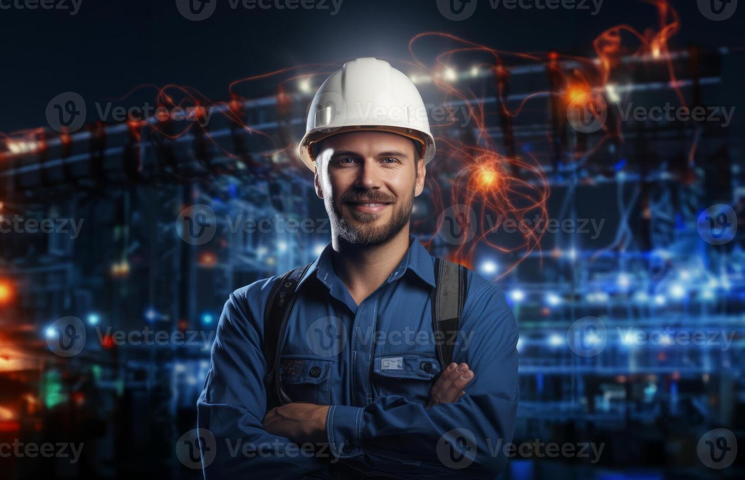 In this striking portrait, a modern engineer exudes professionalism, showcasing confidence, technical expertise, and dedication in a contemporary workplace, embodying the essence of photo
