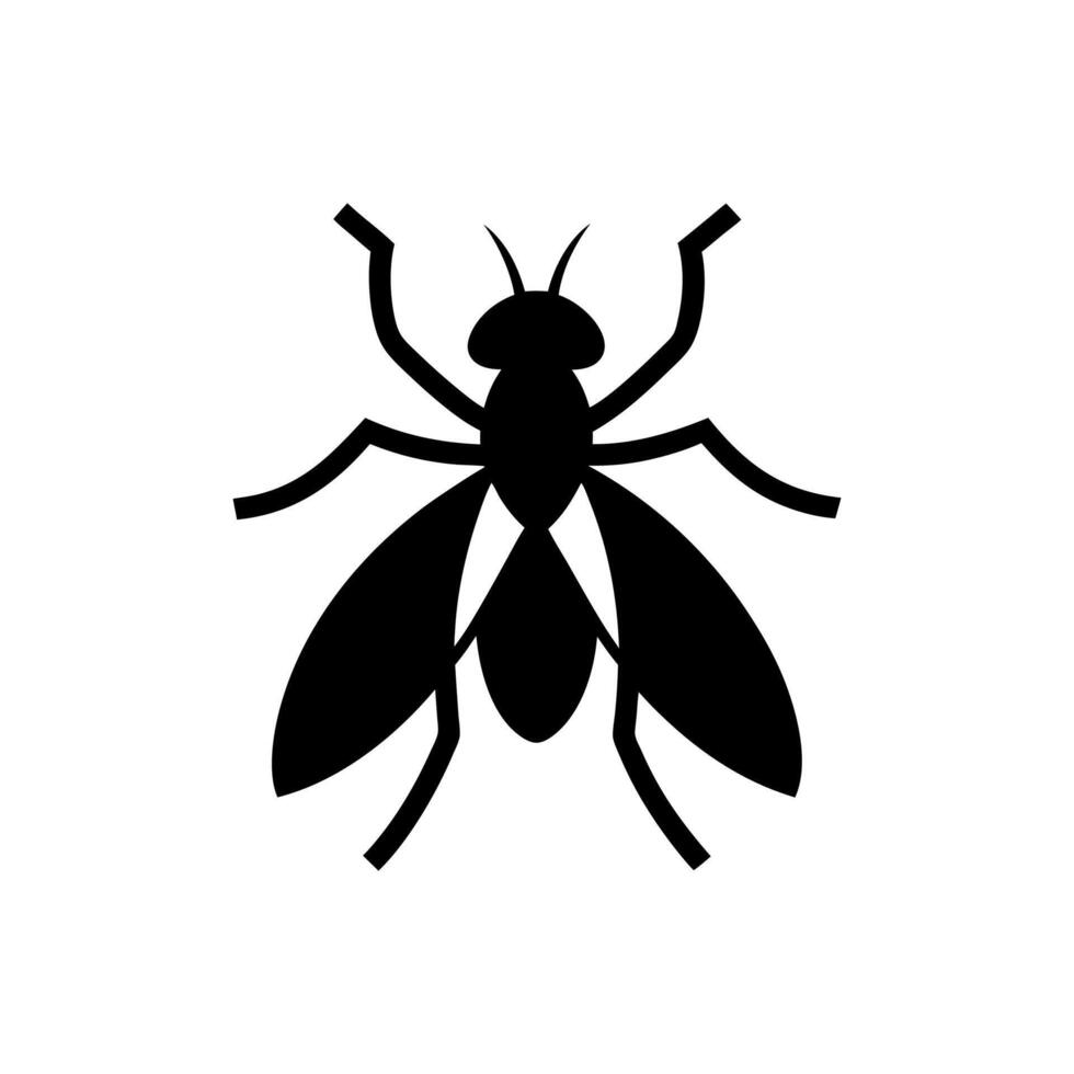 Fly insect illustration, Fly icon silhouette illustration vector