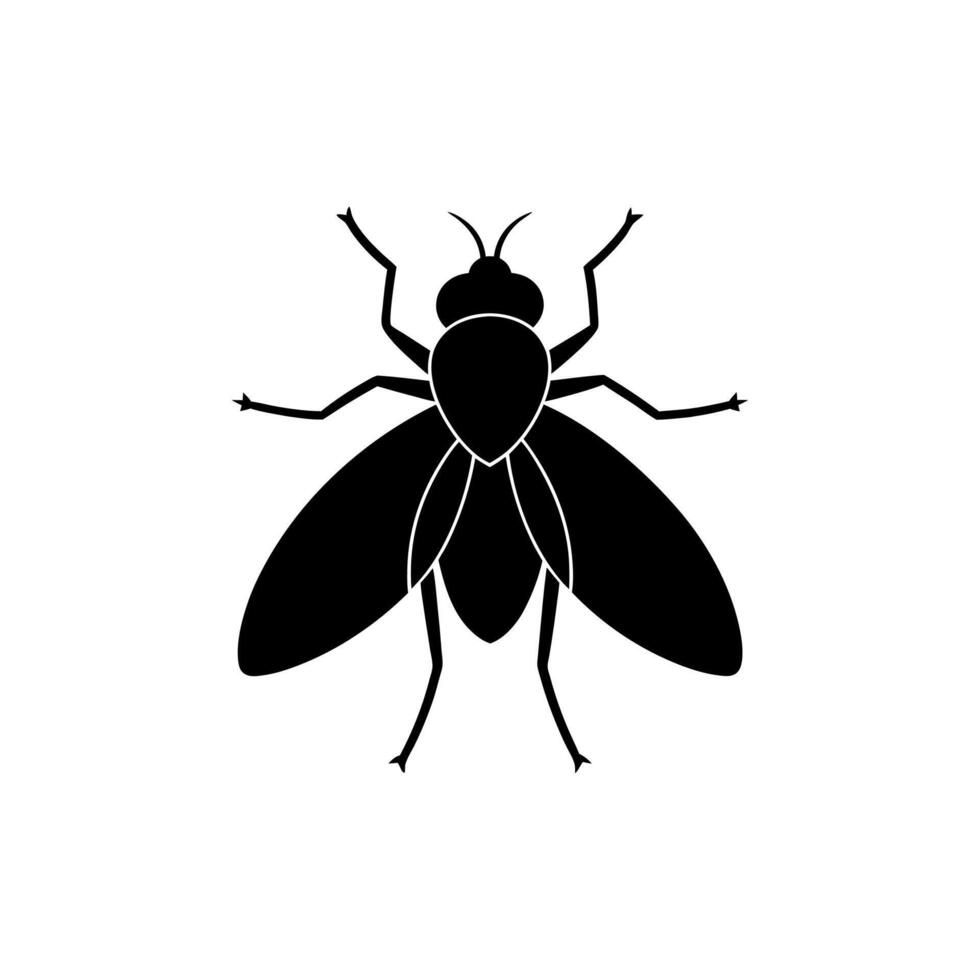 Fly insect illustration, Fly icon silhouette illustration vector