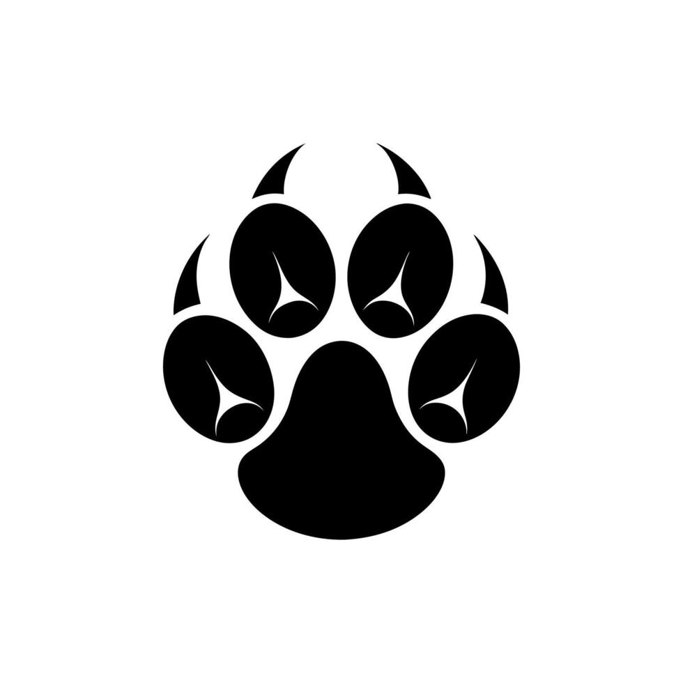 Paw foot trail print of cat. Dog, Paw icon set. paw print icon. dog or cat paw vector