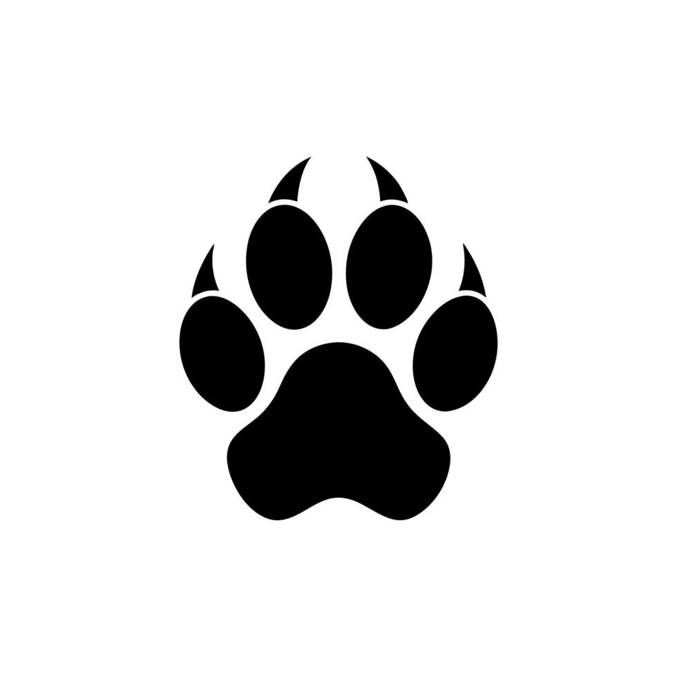 Paw foot trail print of cat. Dog, Paw icon set. paw print icon. dog or cat paw vector