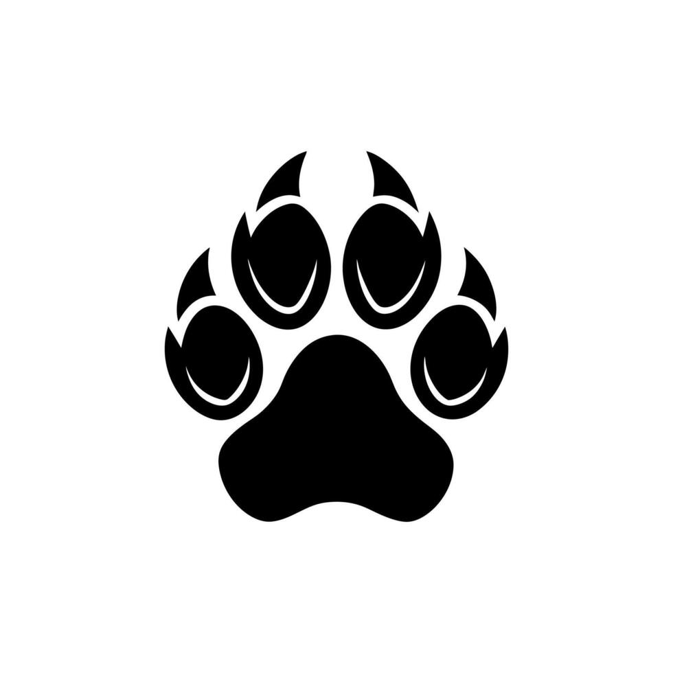 Paw foot trail print of cat. Dog, Paw icon set. paw print icon. dog or cat paw vector