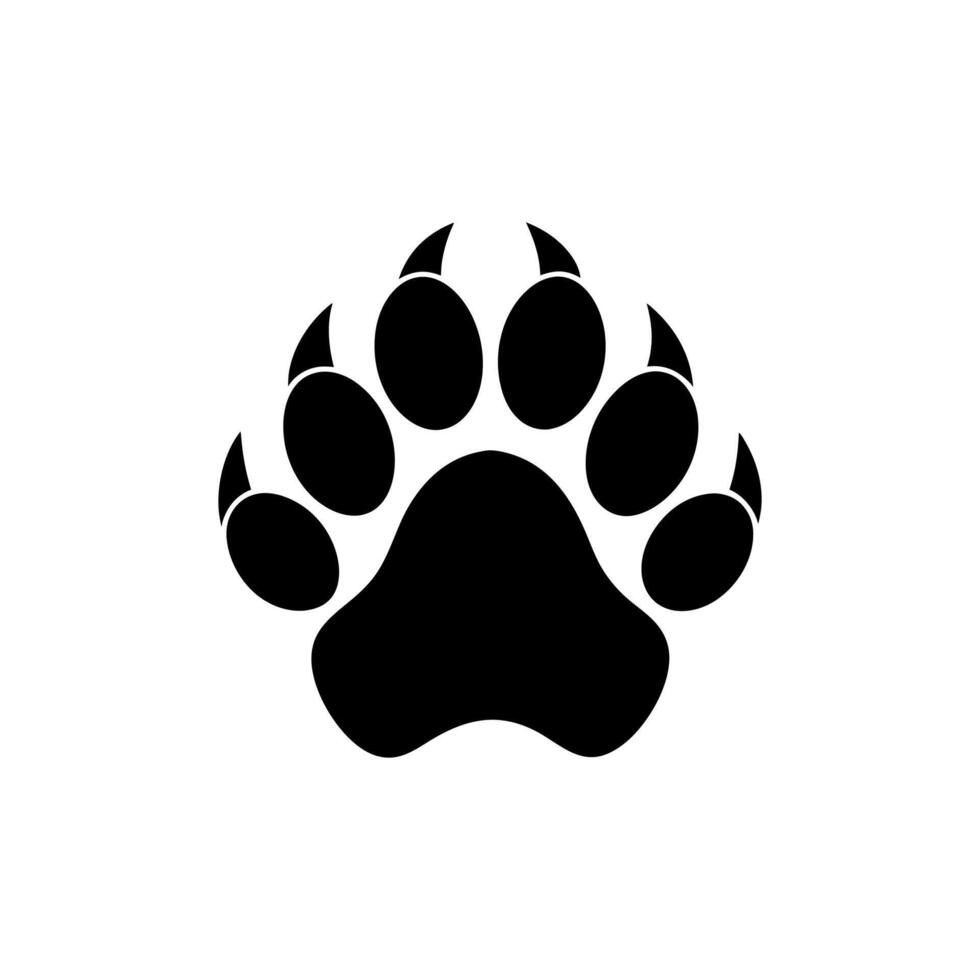 Paw foot trail print of cat. Dog, Paw icon set. paw print icon. dog or cat paw vector