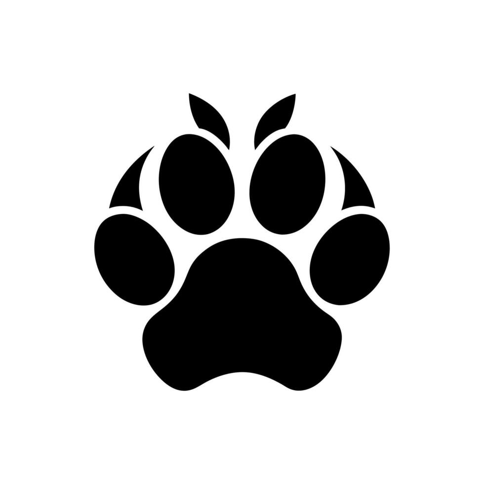 Paw foot trail print of cat. Dog, Paw icon set. paw print icon. dog or cat paw vector