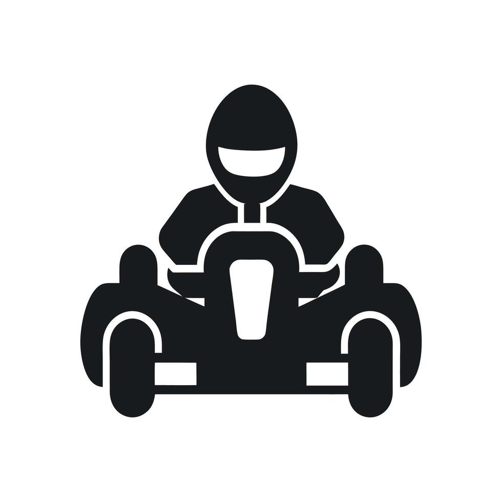 Kart racer, Go Kart logo silhouette design on white background vector
