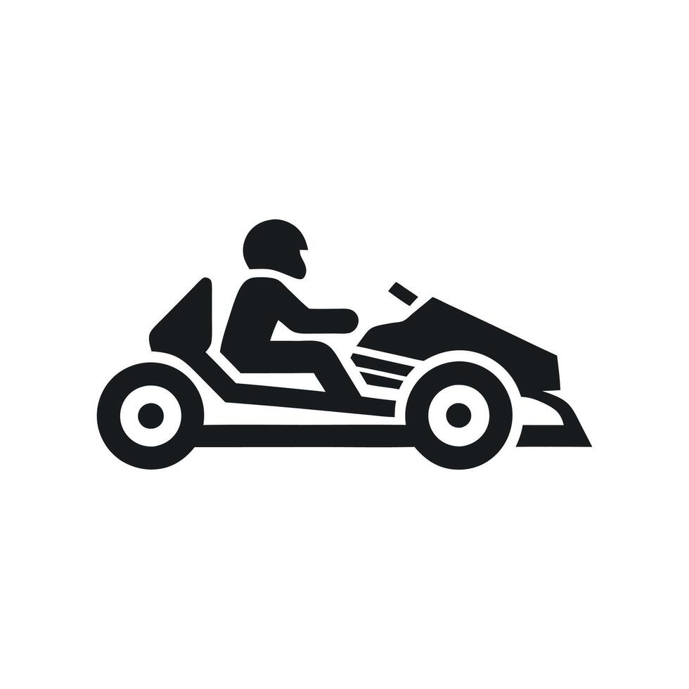 Kart racer, Go Kart logo silhouette design on white background vector
