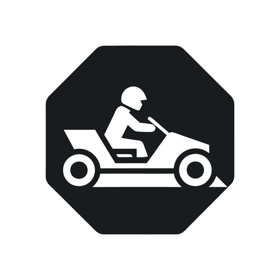 Kart racer, Go Kart logo silhouette design on white background vector
