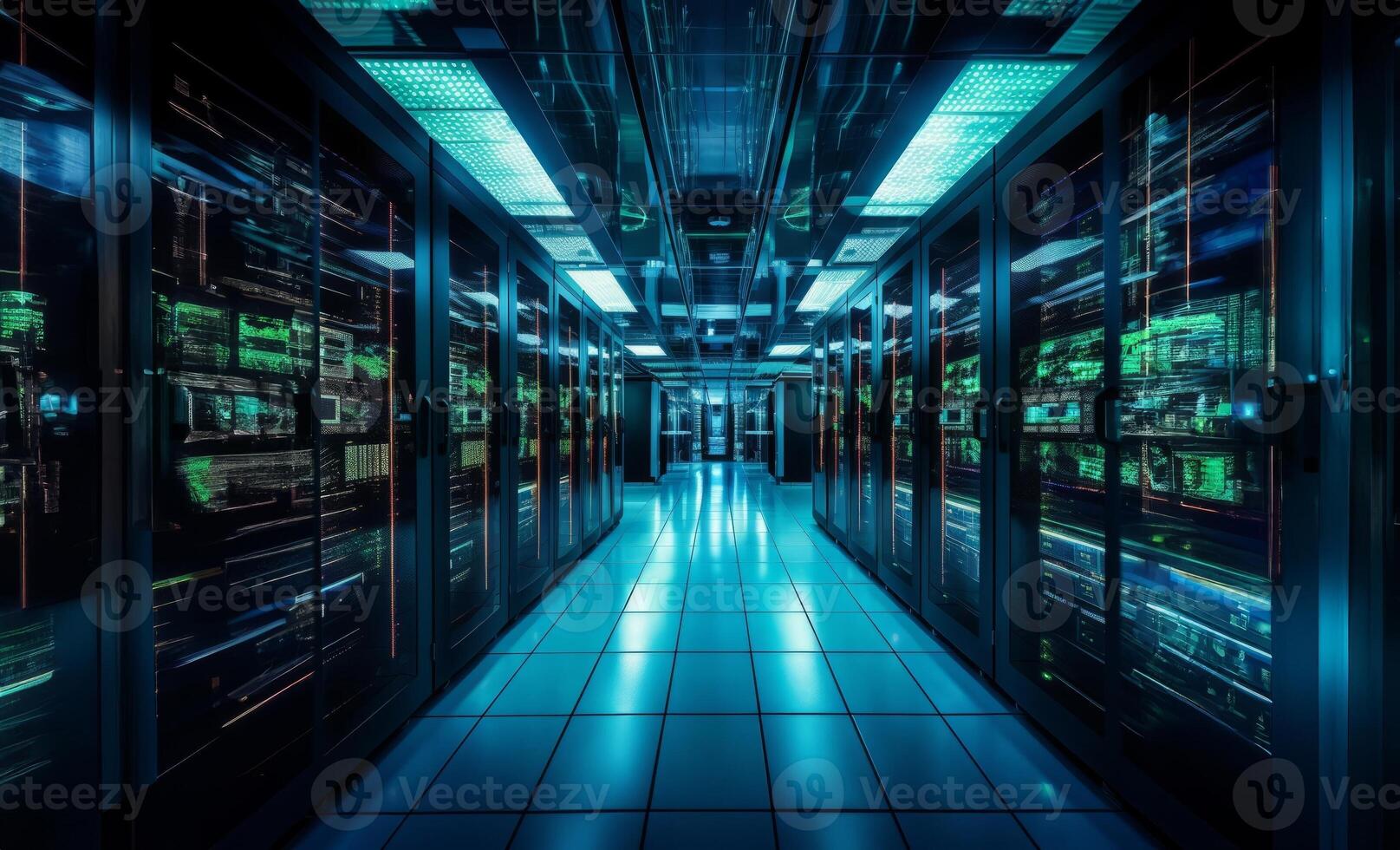 The hidden world that powers our digital lives. a modern server room.Generated image photo