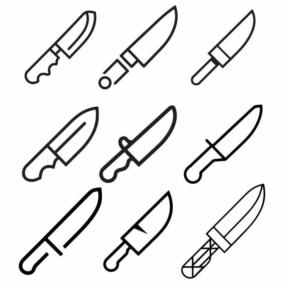 simple Knife outline drawing icon in glyph style. Pro Set vector