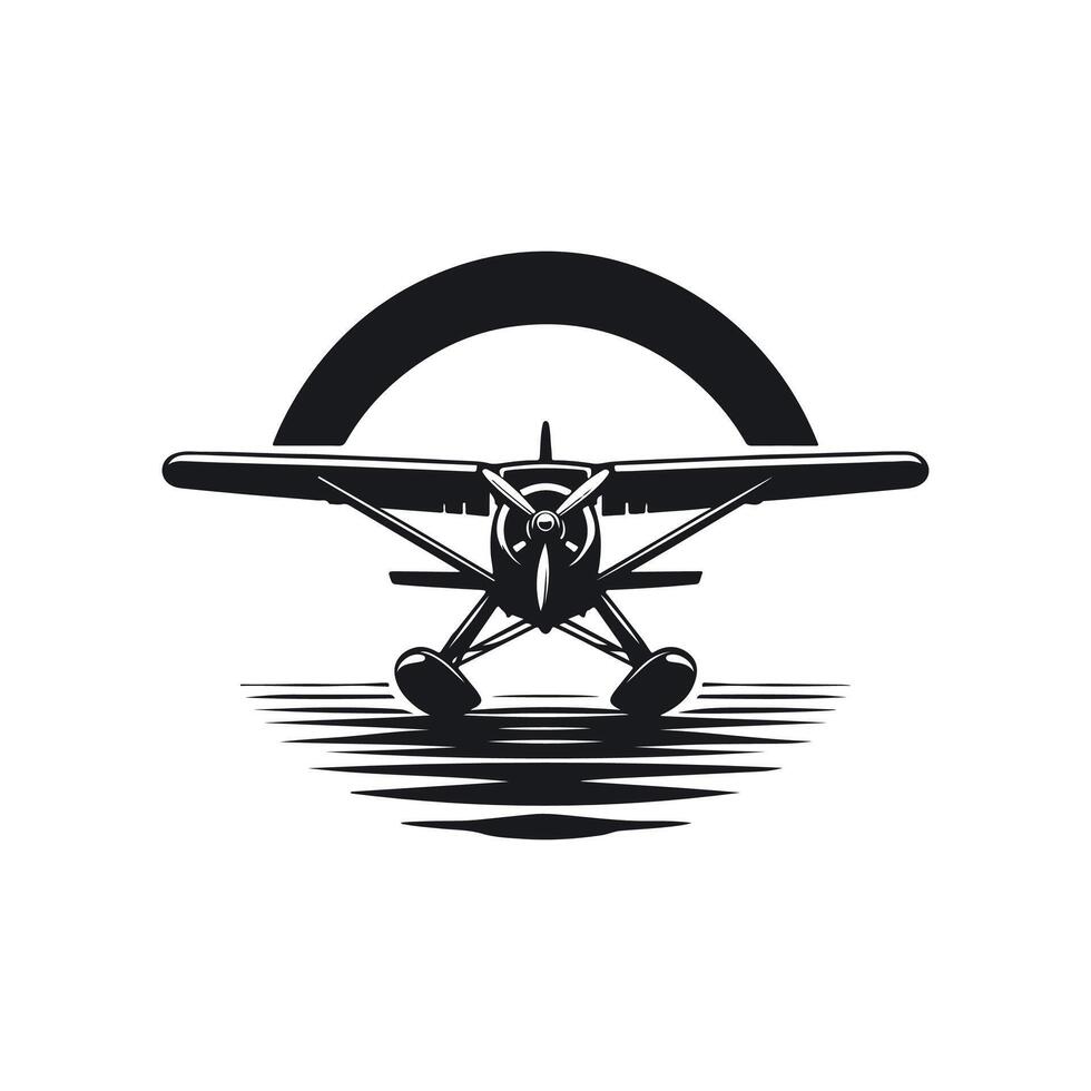 seaplane silhouette illustration, Seaplane Icon Silhouette Illustration. Transportation Graphic Pictogram Symbol Clip Art. Doodle Sketch Black Sign. vector