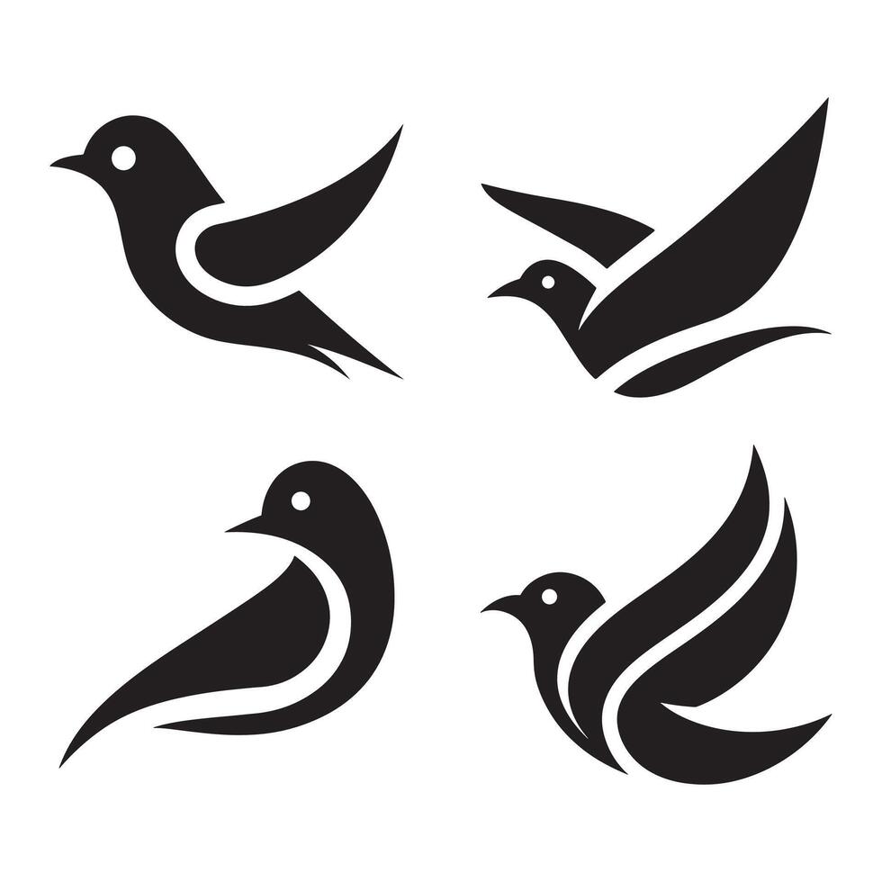 simple bird logo icon illustration vector