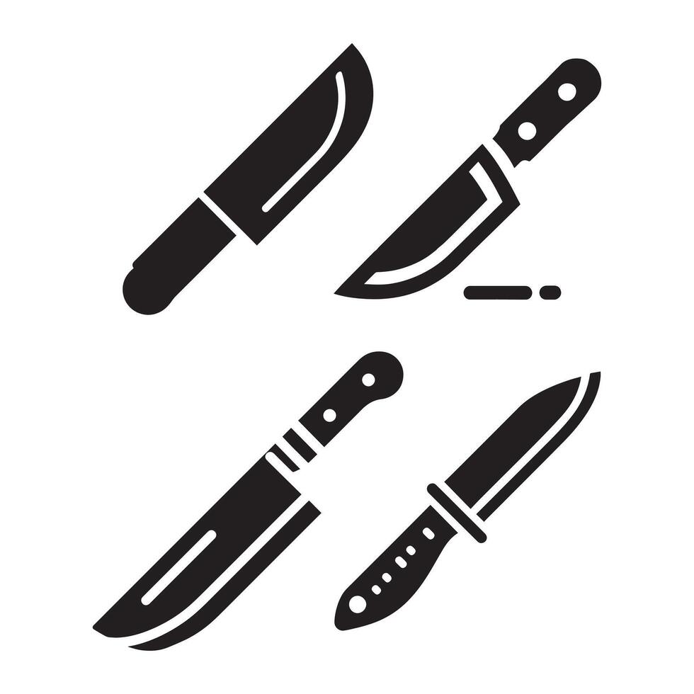 simple Knife outline drawing icon in glyph style. Pro Set vector