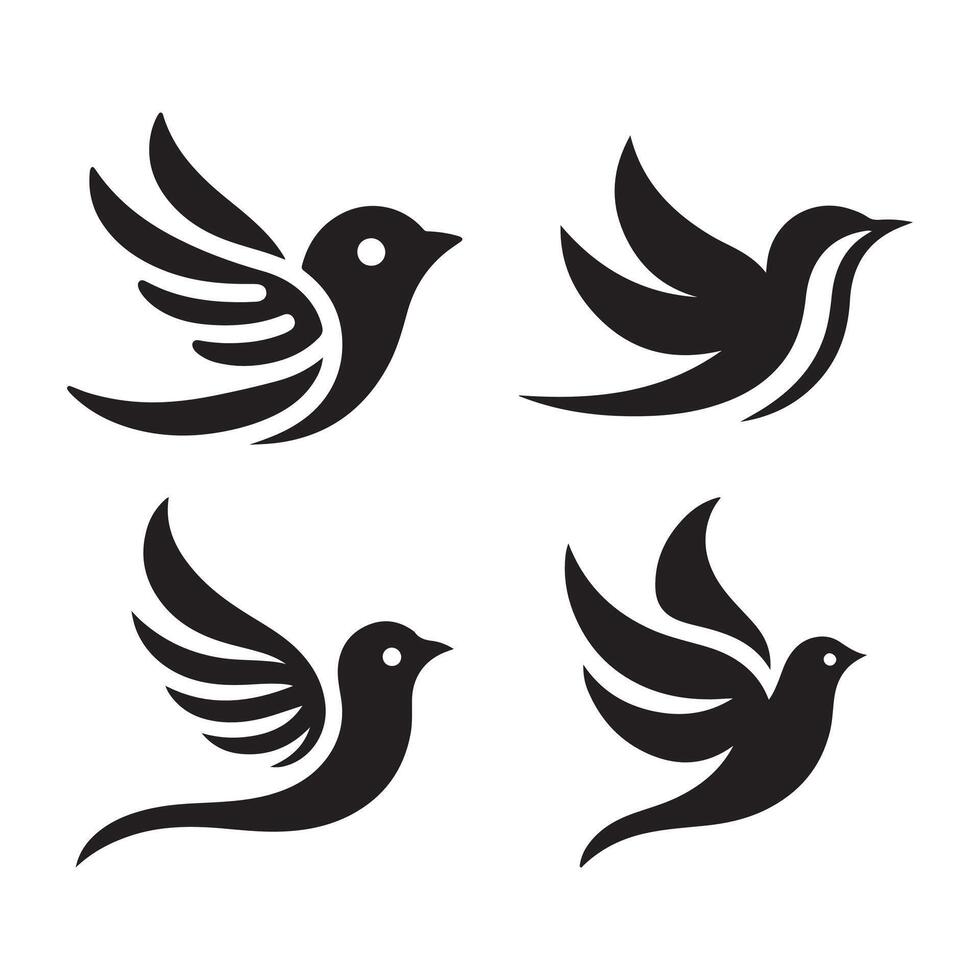 simple bird logo icon illustration vector