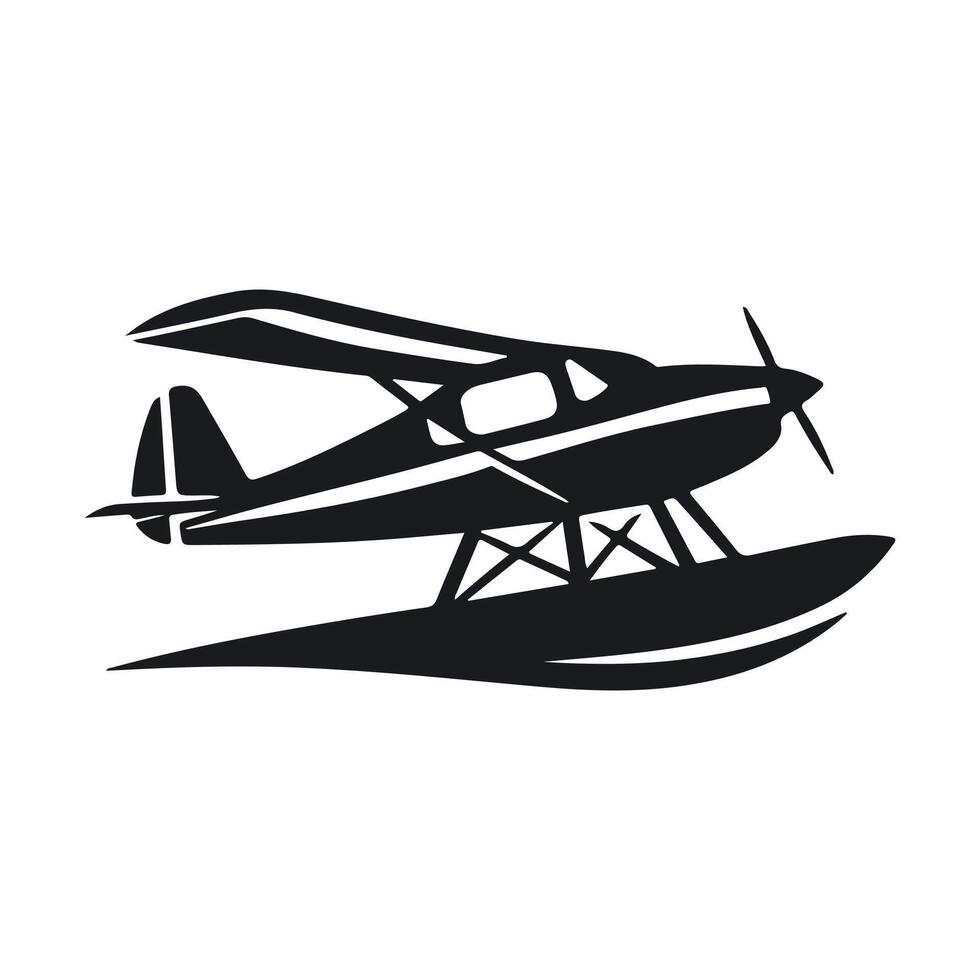 seaplane silhouette illustration, Seaplane Icon Silhouette Illustration. Transportation Graphic Pictogram Symbol Clip Art. Doodle Sketch Black Sign. vector