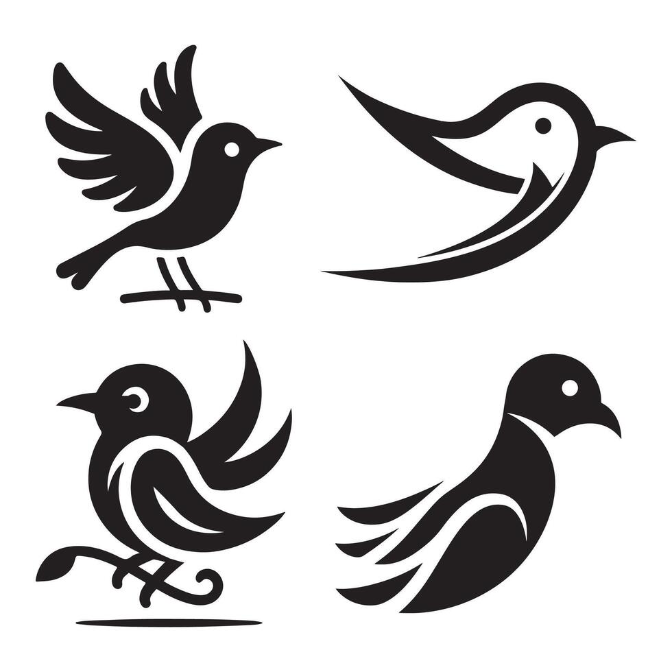 simple bird logo icon illustration vector
