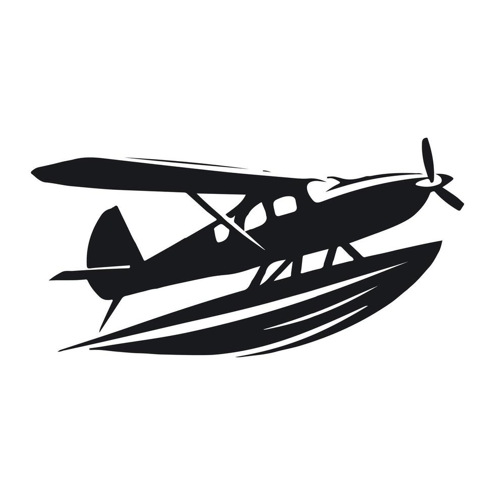 seaplane silhouette illustration, Seaplane Icon Silhouette Illustration. Transportation Graphic Pictogram Symbol Clip Art. Doodle Sketch Black Sign. vector