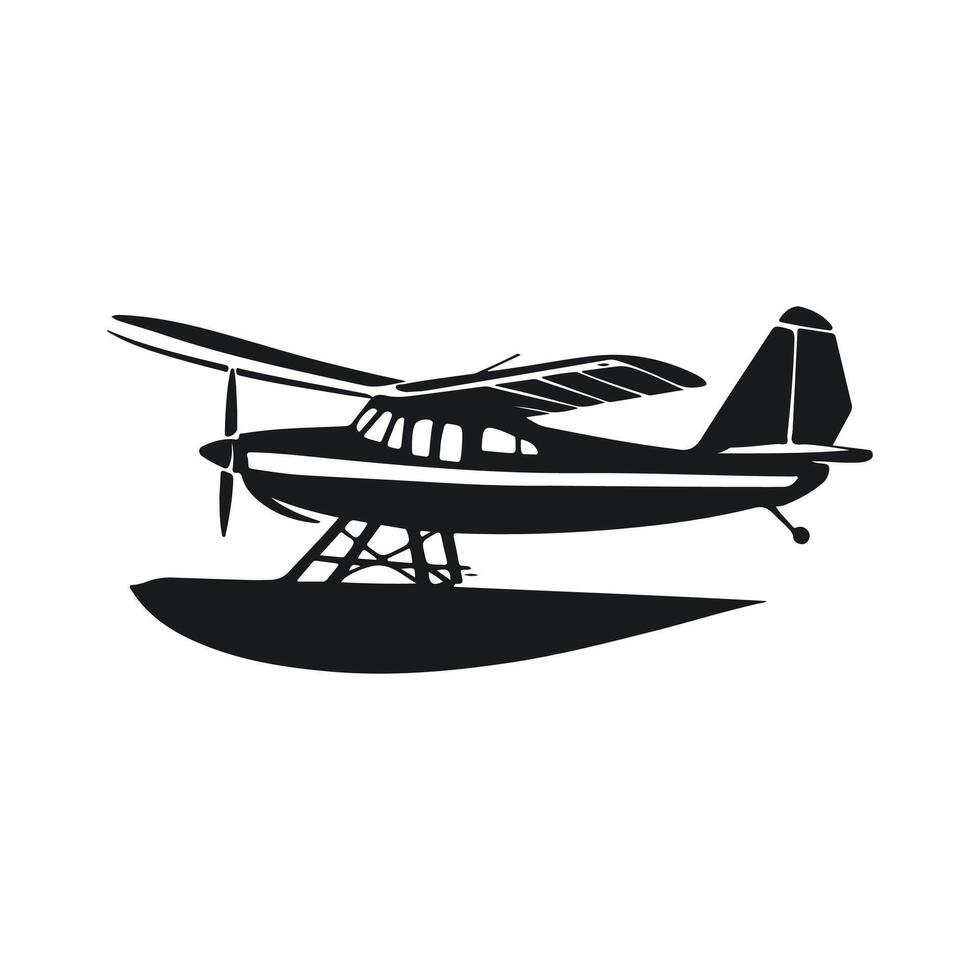 seaplane silhouette illustration, Seaplane Icon Silhouette Illustration. Transportation Graphic Pictogram Symbol Clip Art. Doodle Sketch Black Sign. vector