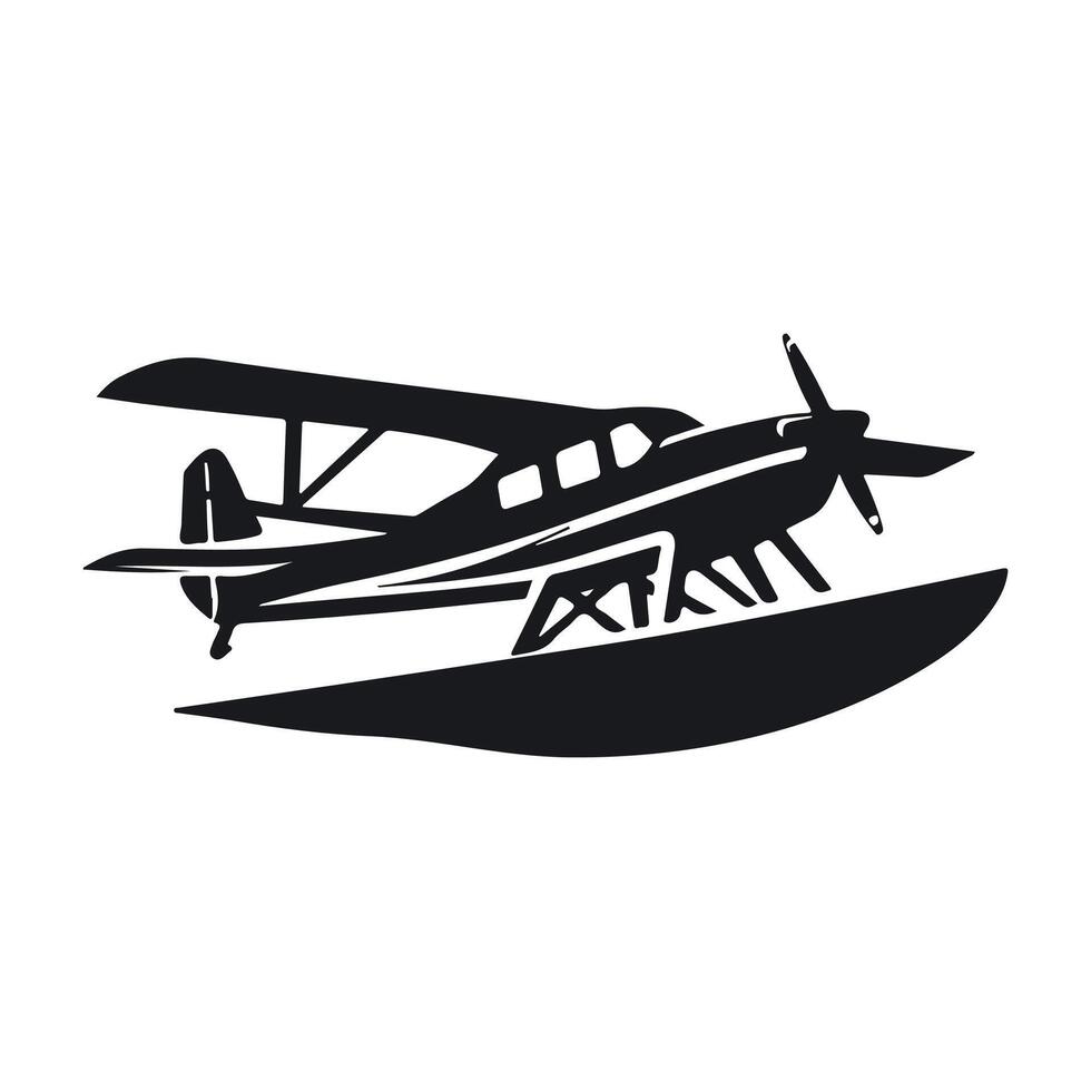 seaplane silhouette illustration, Seaplane Icon Silhouette Illustration. Transportation Graphic Pictogram Symbol Clip Art. Doodle Sketch Black Sign. vector