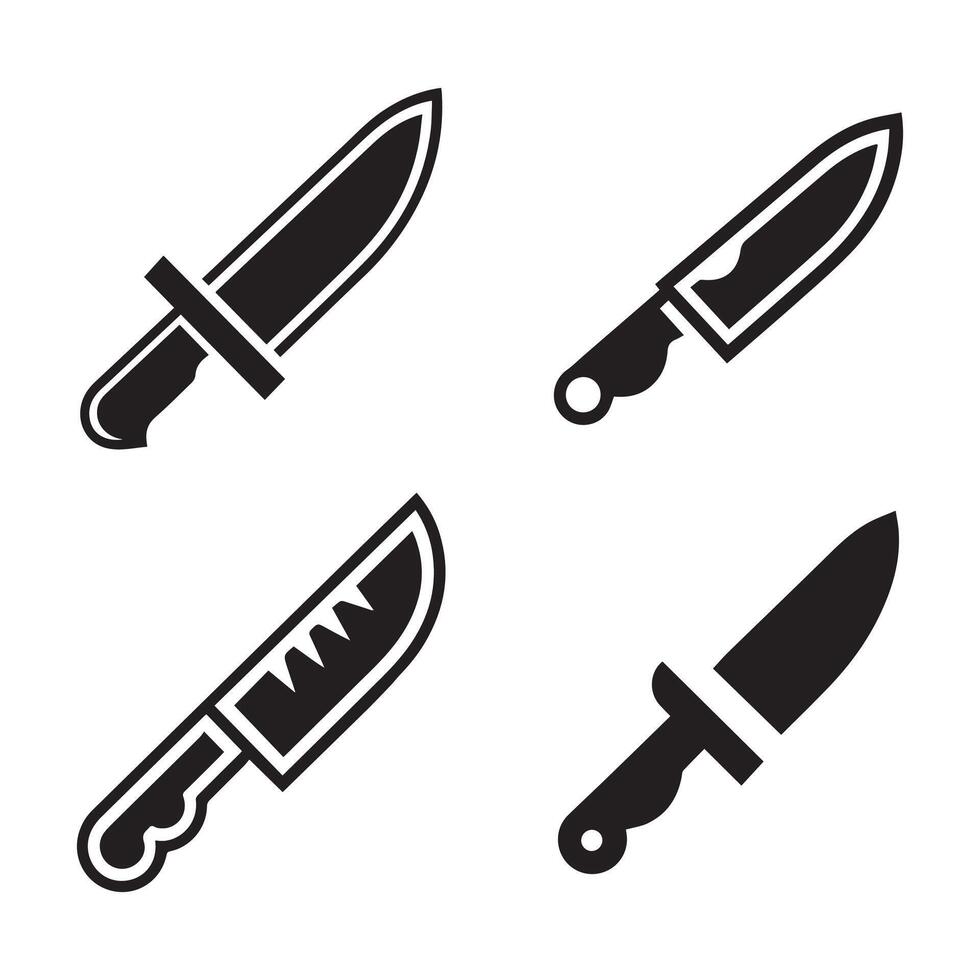 simple Knife outline drawing icon in glyph style. Pro Set vector