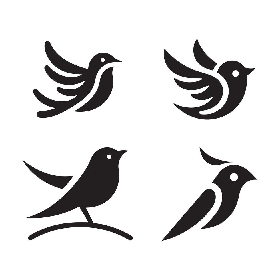 simple bird logo icon illustration vector