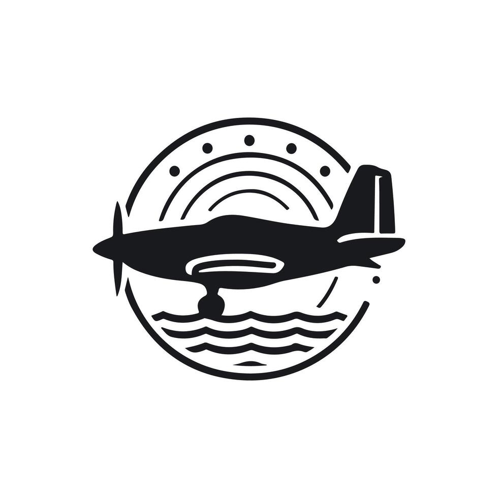 seaplane silhouette illustration, Seaplane Icon Silhouette Illustration. Transportation Graphic Pictogram Symbol Clip Art. Doodle Sketch Black Sign. vector