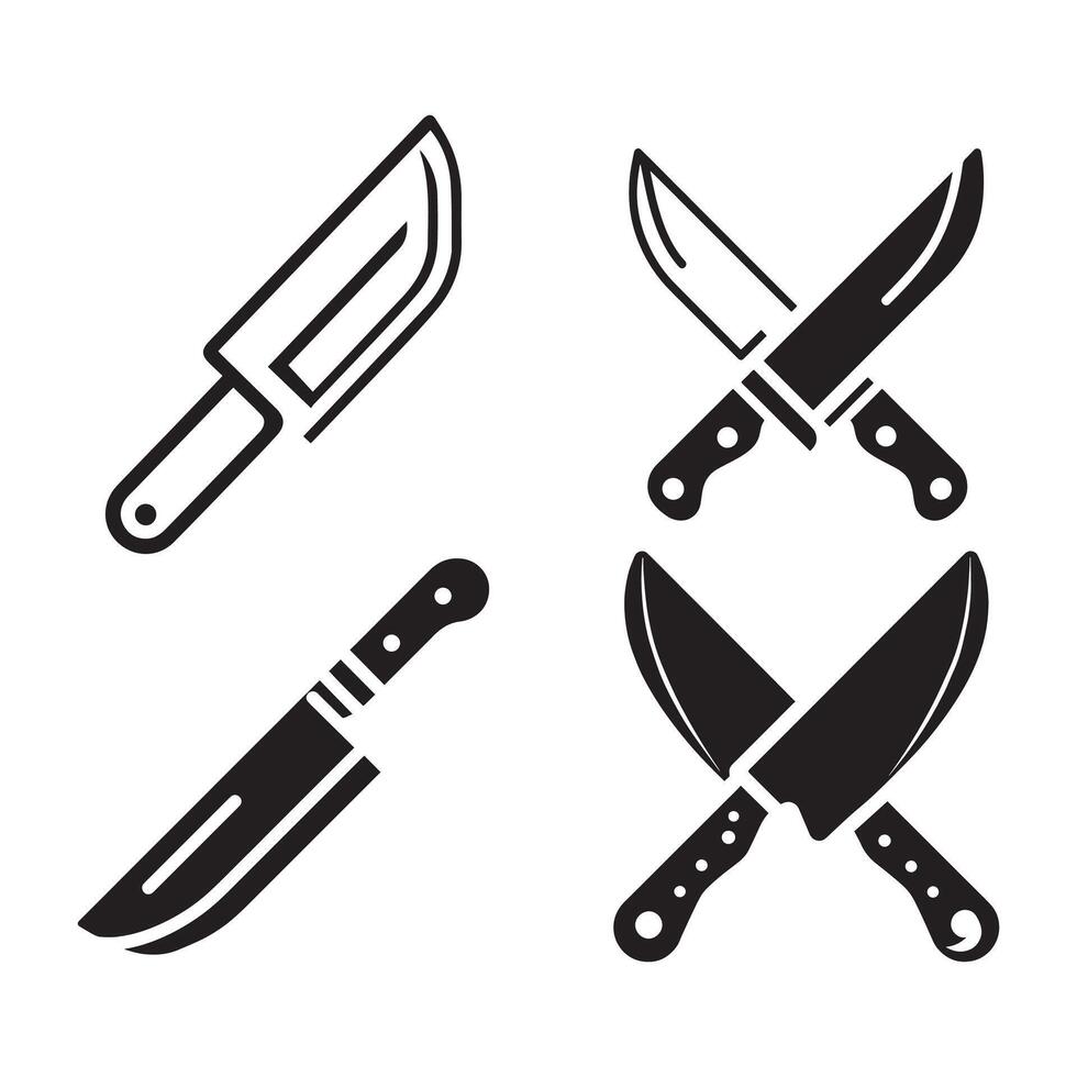 simple Knife outline drawing icon in glyph style. Pro Set vector
