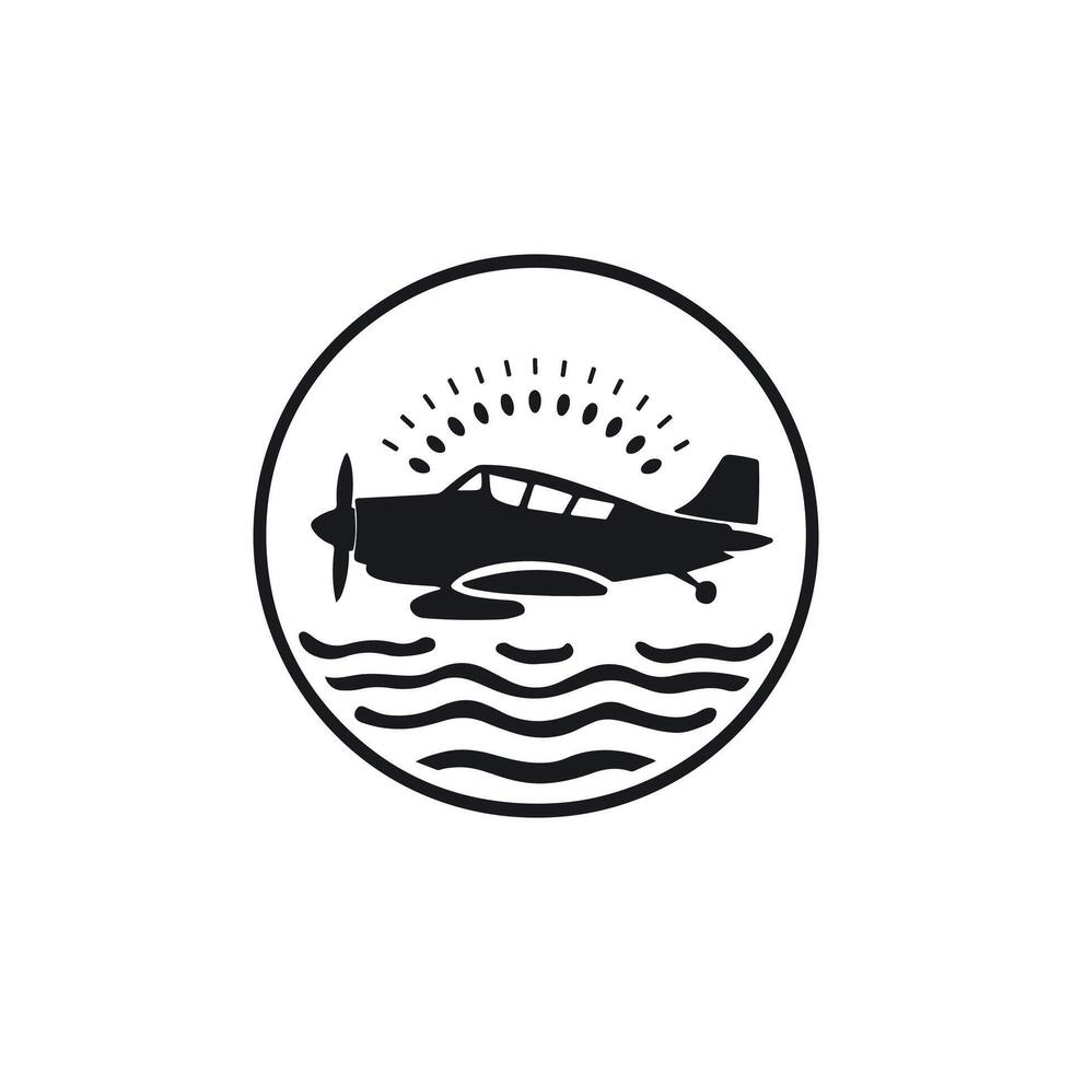 seaplane silhouette illustration, Seaplane Icon Silhouette Illustration. Transportation Graphic Pictogram Symbol Clip Art. Doodle Sketch Black Sign. vector