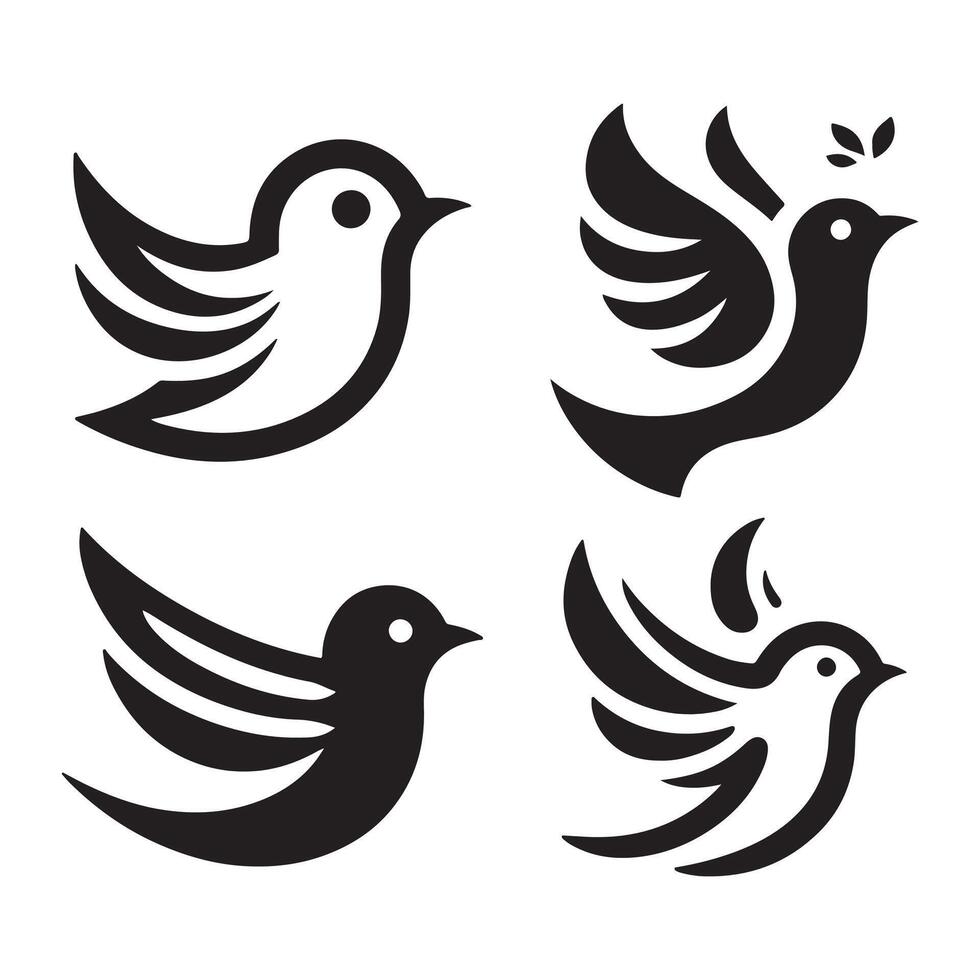 simple bird logo icon illustration vector